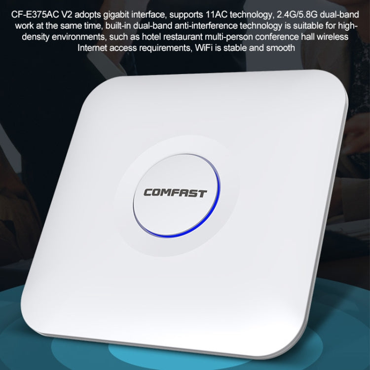 COMFAST CF-E375AC 1300Mbps Dual Band Wireless Indoor Ceiling AP 2.4G+5.8GHz WiFi Access Point