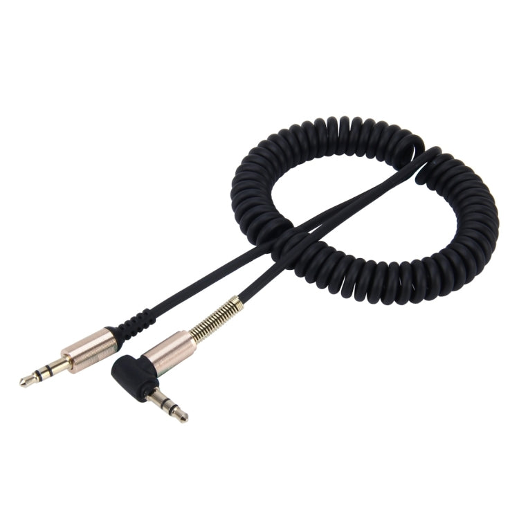 3.5mm 3-pole Male to Male Plug Audio AUX Retractable Coiled Cable, Length: 1.5m