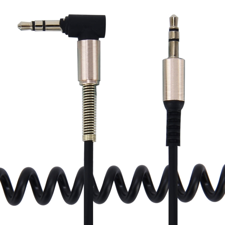 3.5mm 3-pole Male to Male Plug Audio AUX Retractable Coiled Cable, Length: 1.5m