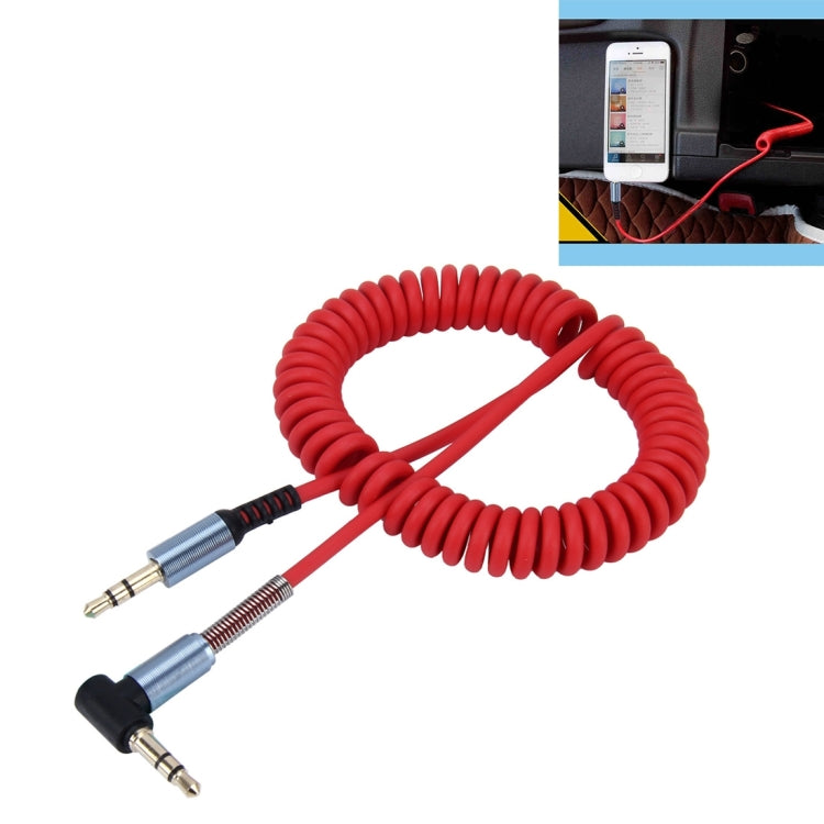 3.5mm 3-pole Male to Male Plug Audio AUX Retractable Coiled Cable, Length: 1.5m