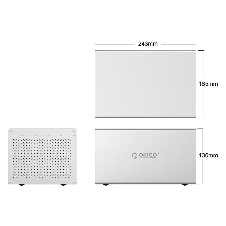 ORICO Honeycomb Series WS500RU3 SATA 3.5 inch 50TB USB 3.0 5 Bays Aluminum Alloy HDD / SSD Enclosure with Raid