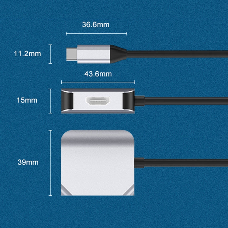 HW-6002 2 In 1 Type-C / USB-C to HDMI + VGA Adapter Converter