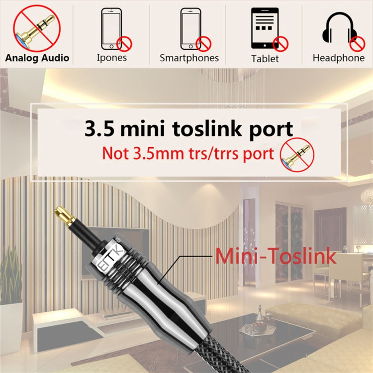 EMK OD1.0mm 3.5mm Digital Sound Toslink to Mini Toslink Digital Optical Audio Cable