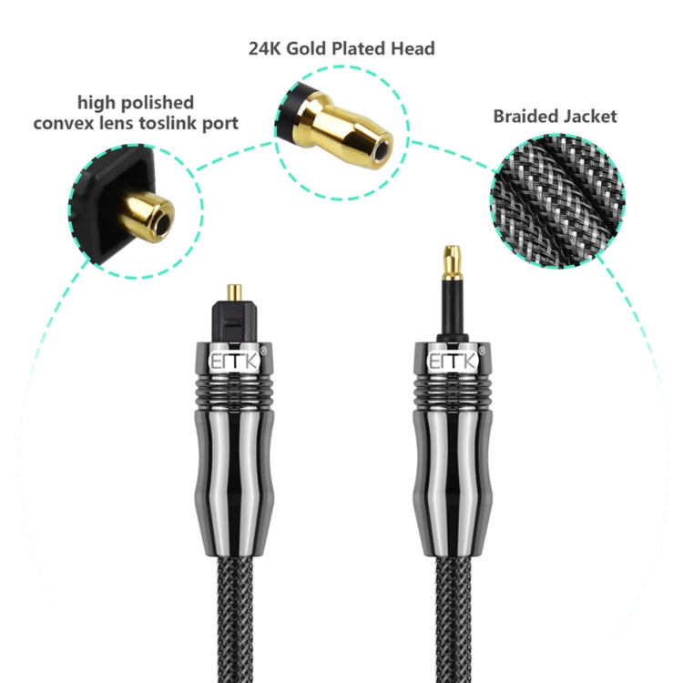 EMK OD1.0mm 3.5mm Digital Sound Toslink to Mini Toslink Digital Optical Audio Cable