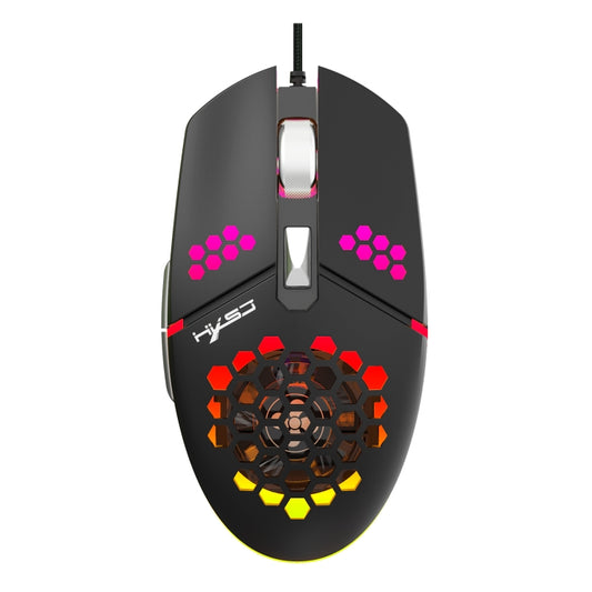 HXSJ J400 6 Keys 8000DPI RGB Light Fan Cooling Gaming Wired Mouse