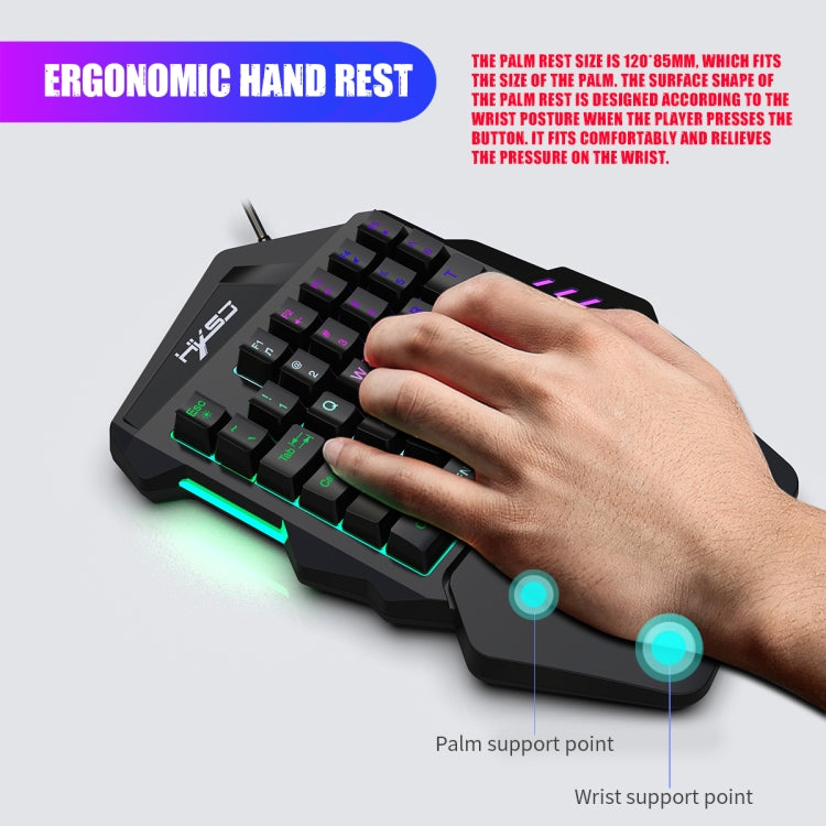 HXSJ P6+V100+A869 Keyboard Mouse Converter + One-handed Keyboard + Gaming Mouse Set