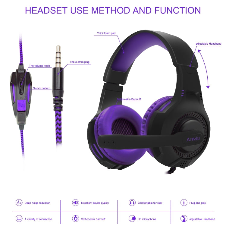 Anivia AH68 3.5mm Wired Gaming Headset with Microphone