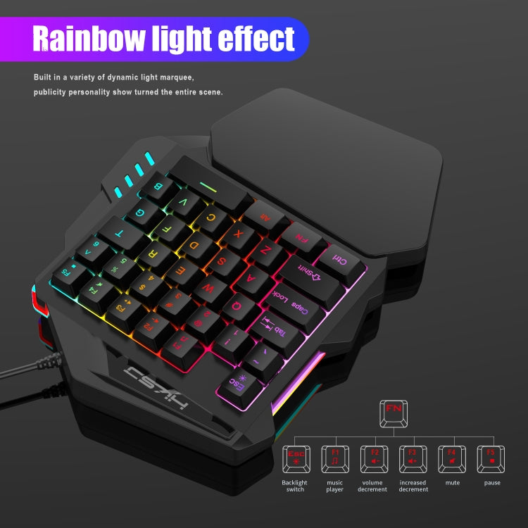 HXSJ P8+V100+J900 Keyboard Mouse Converter + One-handed Keyboard + Programming Gaming Mouse Set