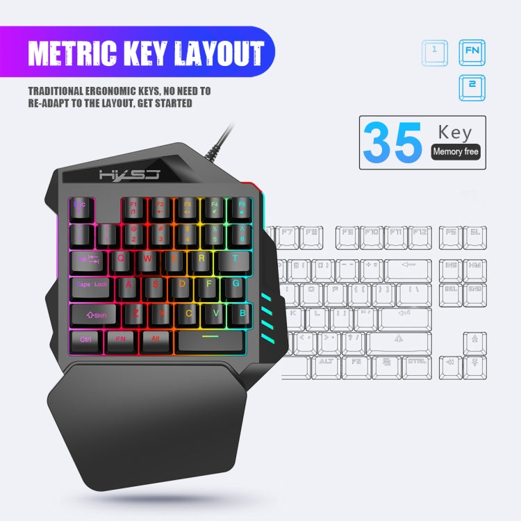 HXSJ V100+A883+P8 One-handed Keyboard + Programming Gaming Mouse + Keyboard Mouse Converter Set