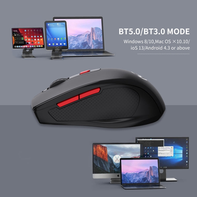 HXSJ T67 Bluetooth 3.0+5.0 Simple Style Mute Wireless Mouse