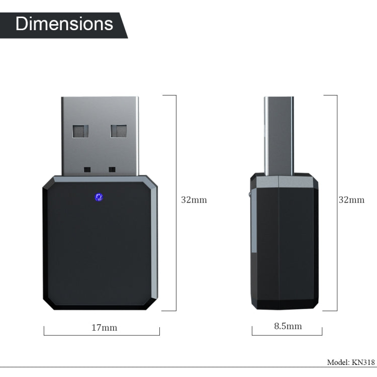 KN318 USB Bluetooth 5.1 Adapter Audio Receiver