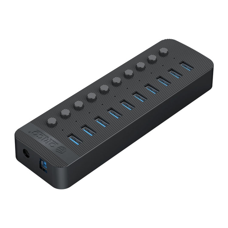 ORICO CT2U3-10AB-WH 10 In 1 Plastic Stripes Multi-Port USB HUB with Individual Switches,