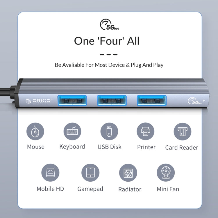 ORICO AH-12F 4 In 1 Type-C / USB-C to USB 3.0 HUB Docking Station