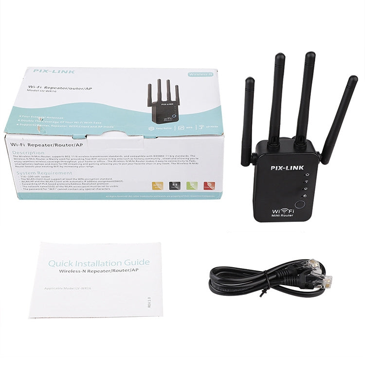 Wireless Smart WiFi Router Repeater with 4 WiFi Antennas