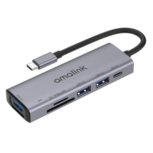 amalink 95120D Type-C / USB-C to SD/TF + 3 Ports USB + PD 3.0 Multi-function HUB Docking Station