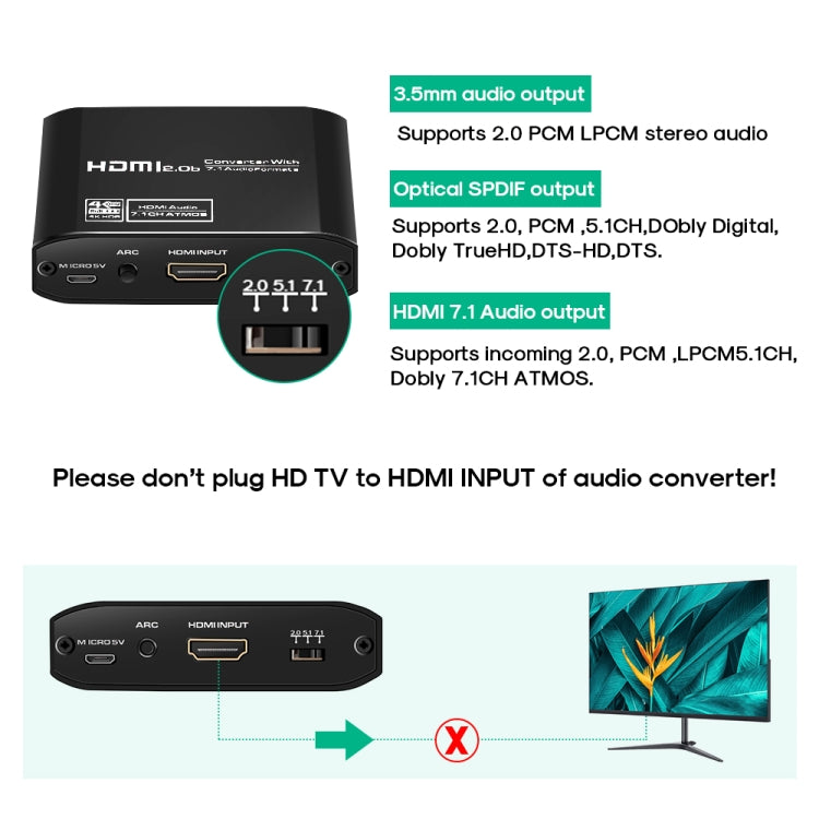 NK-H38 4K HDMI Audio Splitter Converter