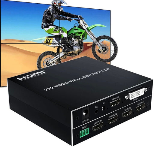 1080P 2 x 2 HDMI + DVI to 4 HDMI Ports Video Wall Controller