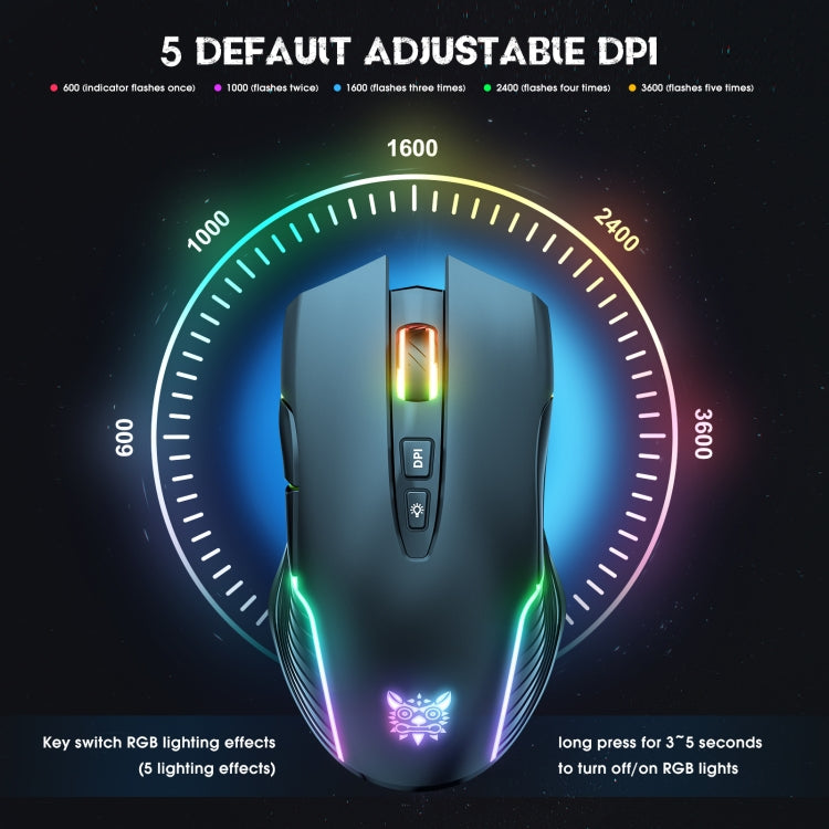 ONIKUMA CW905 2.4G RGB Lighting Wireless Mouse