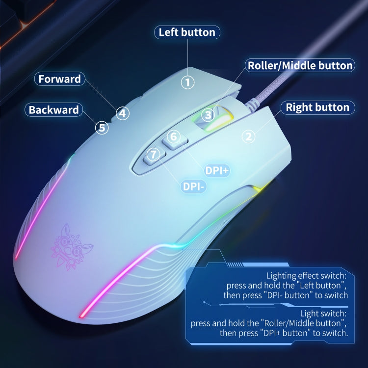 ONIKUMA CW905 RGB Lighting Wired Mouse