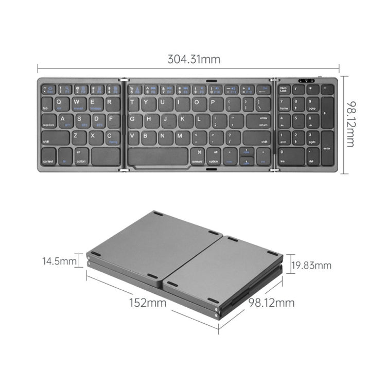 B089 Bluetooth Foldable Keyboard with Numeric