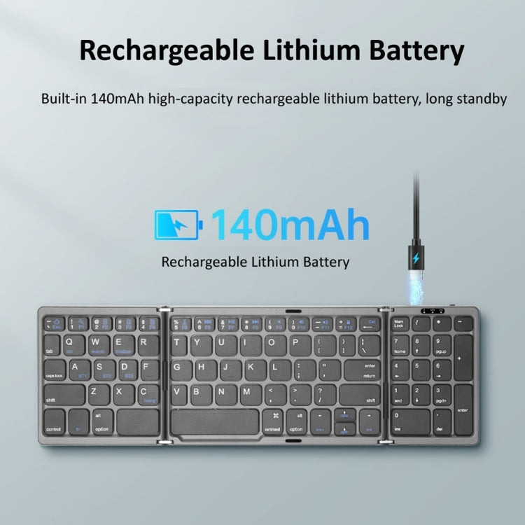 B089T Foldable Bluetooth Keyboard Rechargeable with Touchpad