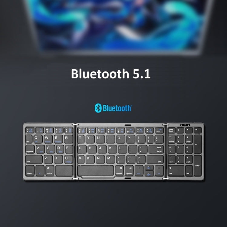 B089T Foldable Bluetooth Keyboard Rechargeable with Touchpad