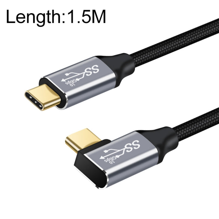 10Gbps USB-C / Type-C Male Straight to Male Elbow Charging Data Transmission Cable