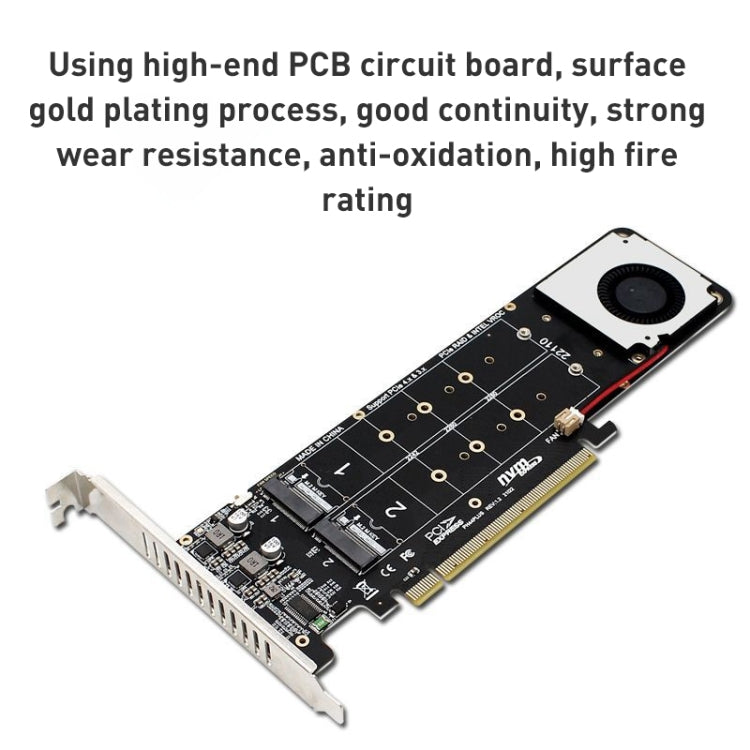 PCIe X16 to M.2 M-key NVMEx4 SSD RAID Converter Card