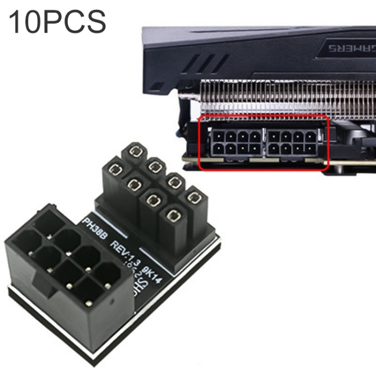 10 PCS ATX 8Pin Female to 8Pin Male 180 Degree Angled Adapter , Model: