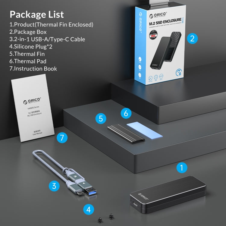 ORICO HM2-G2-BK M.2 NVMe SSD Enclosure