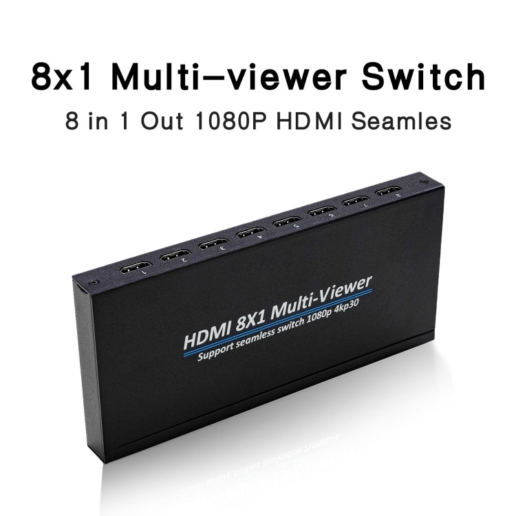 NK-818 HDMI 8x1 Multi-Viewer Supports Seamless Switch 1080P, US Plug