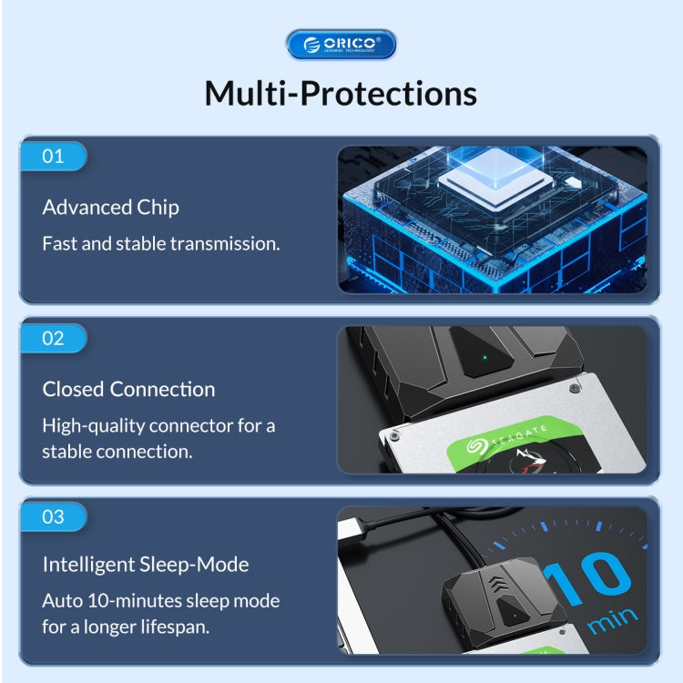 ORICO UTS2 USB 3.0 2.5-inch SATA HDD Adapter with 12V 2A Power Adapter