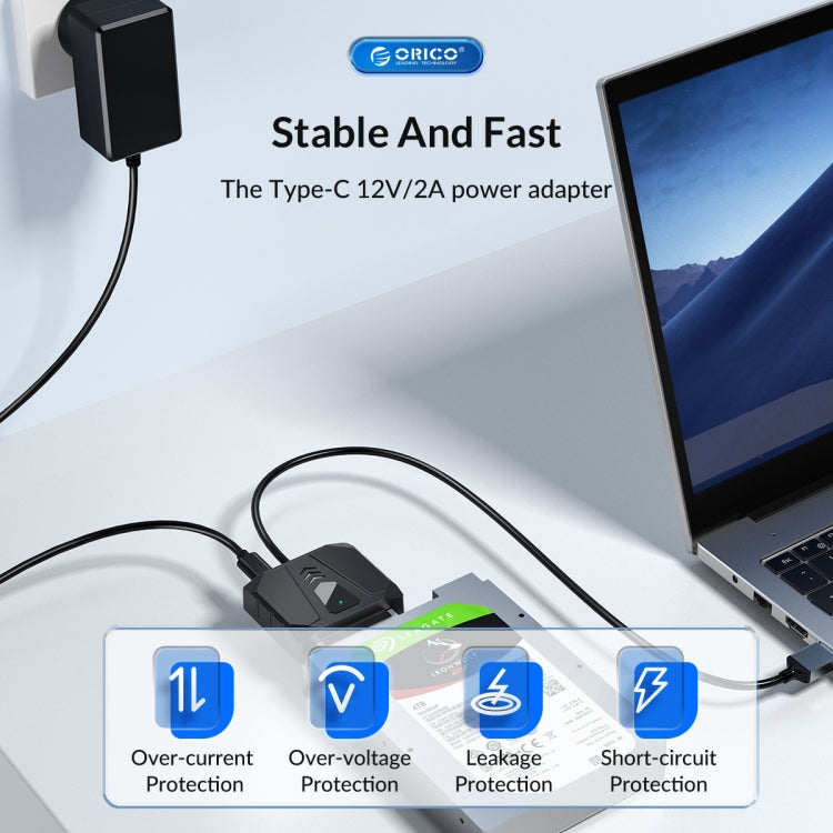 ORICO UTS2 USB 3.0 2.5-inch SATA HDD Adapter with 12V 2A Power Adapter