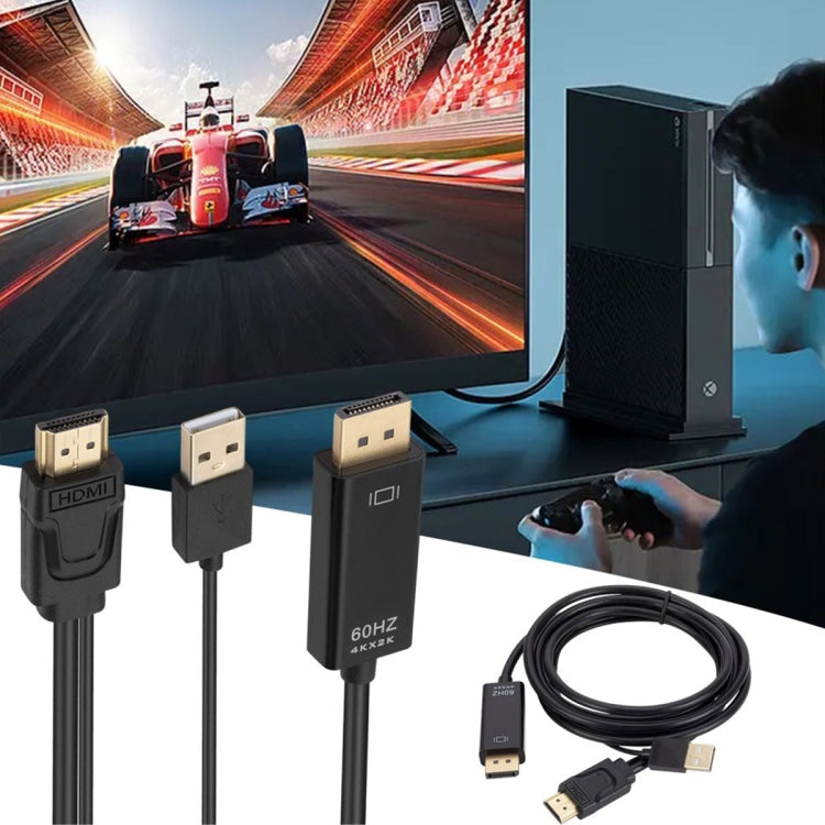 HDMI to USB+DisplayPort Adapter Cable with Power Supply, Length: 1.8m