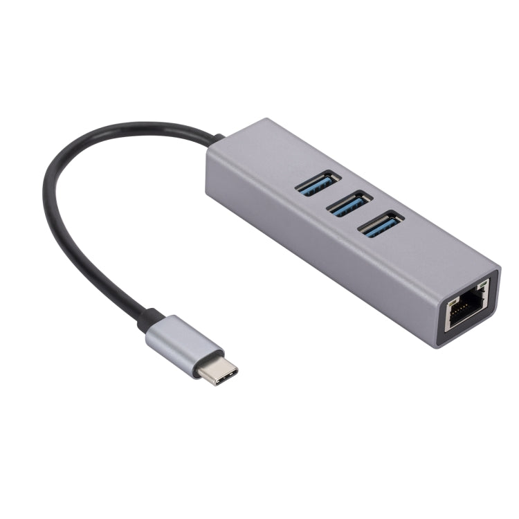 SL-030 USB-C / Type-C to Gigabit Ethernet RJ45 & 3 x USB 3.0 Adapter Converter HUB