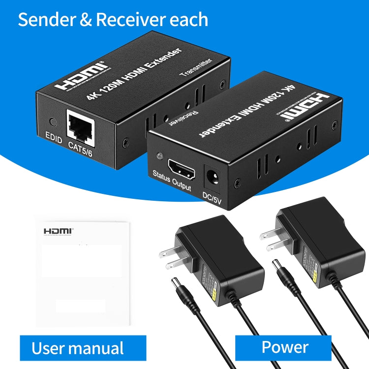 4K HDMI to RJ45 Network Extender, Transmission Distance: 200m