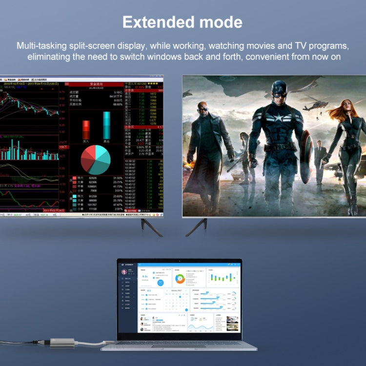 Onten OTN-9175B 4K USB-C / Type-C to Dual HDMI Output Converter