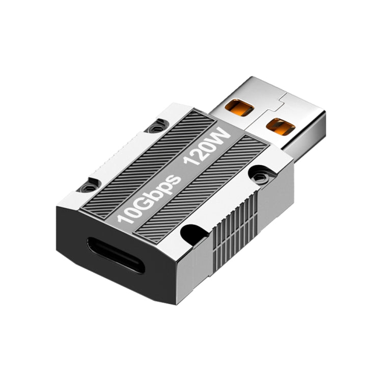 120W Type-C Female to USB 3.0 Male Zinc Alloy Straight Adapter