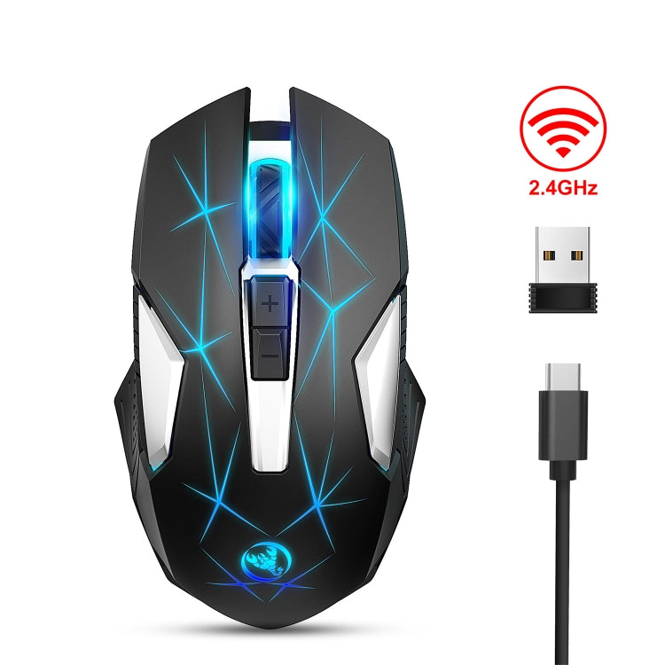 HXSJ T300 7 Keys 2400DPI 2.4G Colorful Luminous Wireless Mouse