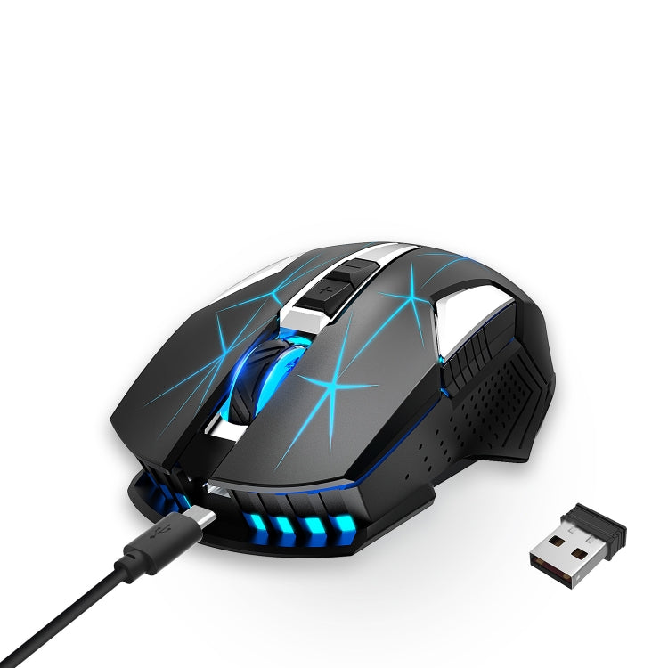 HXSJ T300 7 Keys 2400DPI 2.4G Colorful Luminous Wireless Mouse