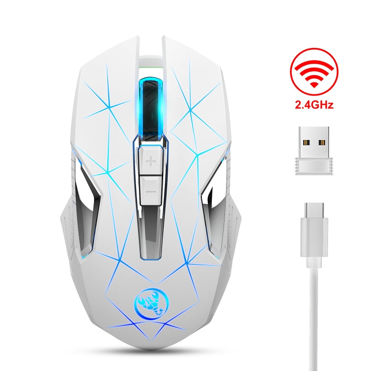 HXSJ T300 7 Keys 2400DPI 2.4G Colorful Luminous Wireless Mouse