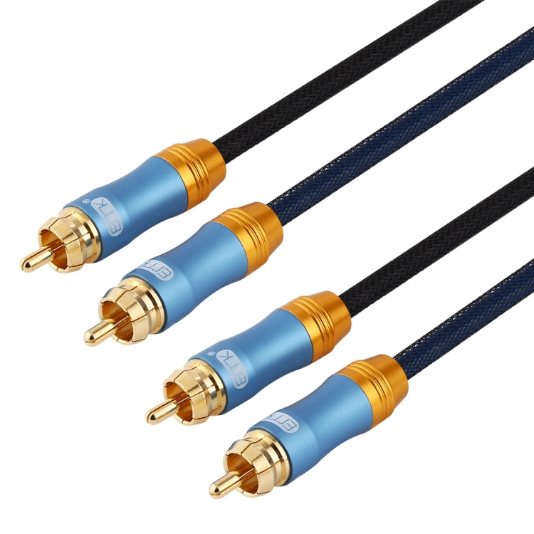 EMK 2 x RCA Male to 2 x RCA Male Gold Plated Connector Nylon Braid Coaxial Audio Cable for TV / Amplifier / Home Theater / DVD