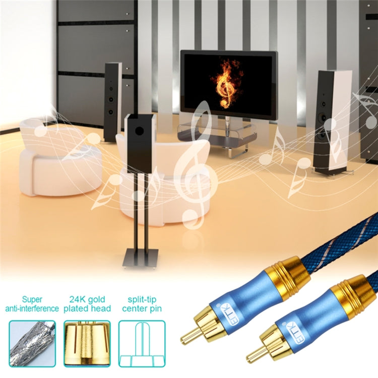 EMK 2 x RCA Male to 2 x RCA Male Gold Plated Connector Nylon Braid Coaxial Audio Cable for TV / Amplifier / Home Theater / DVD