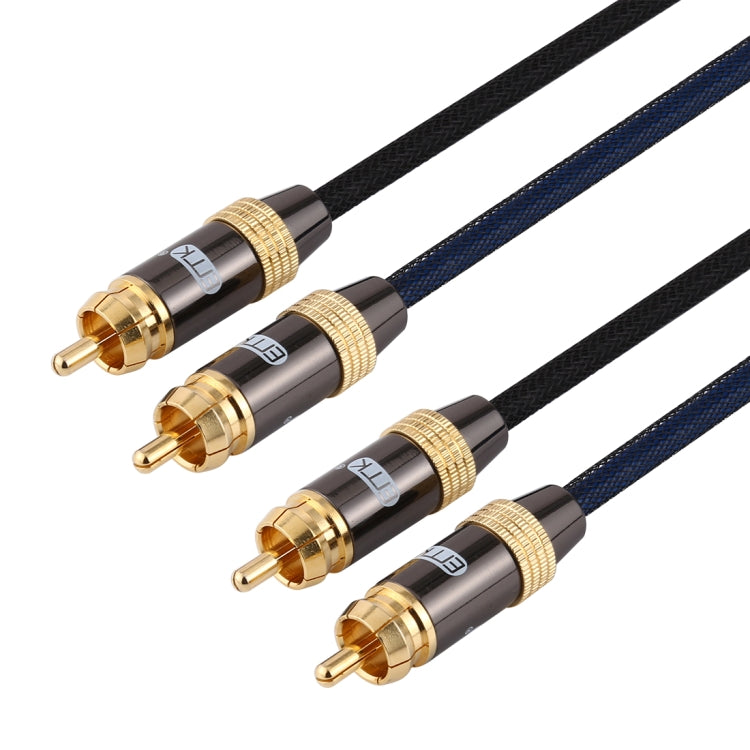 EMK 2 x RCA Male to 2 x RCA Male Gold Plated Connector Nylon Braid Coaxial Audio Cable for TV / Amplifier / Home Theater / DVD