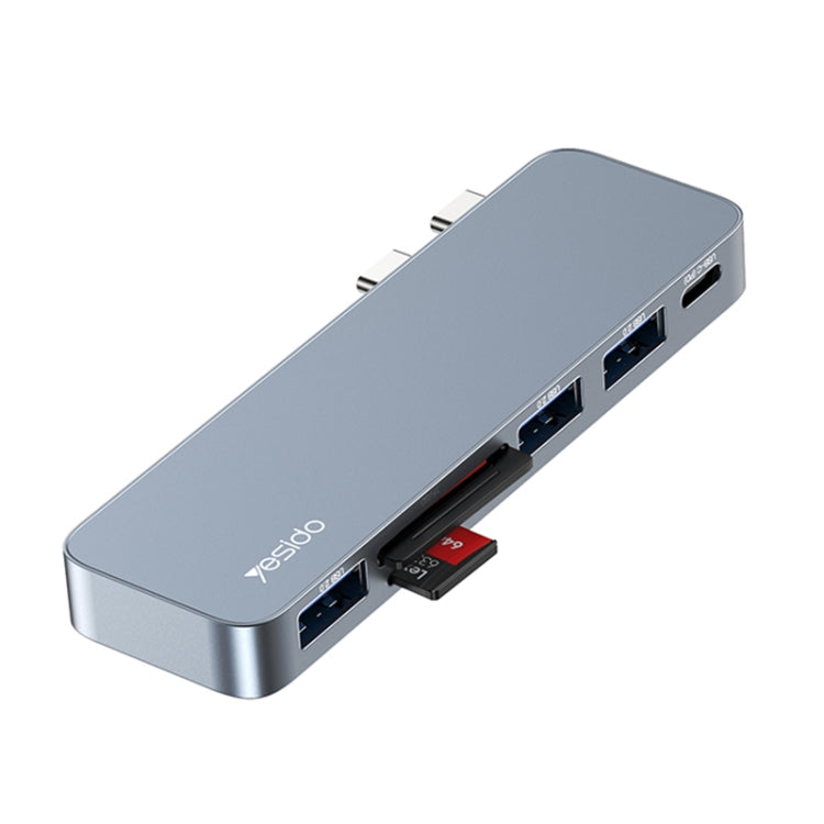 Yesido HB10 6 in 1 USB-C / Type-C Ports Multifunctional Docking Station HUB Adapter