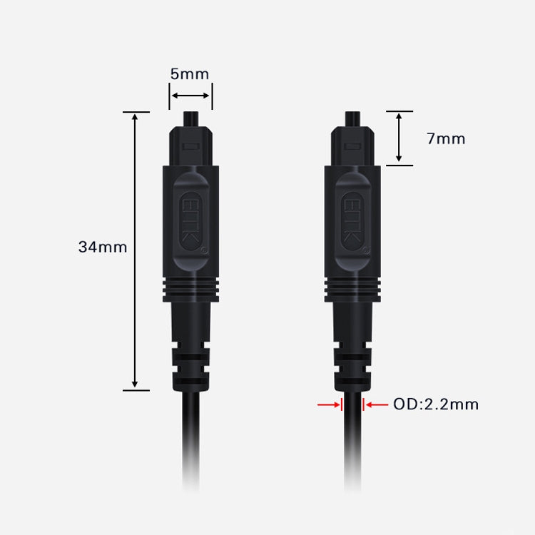 EMK Digital Audio Optical Fiber Cable Plastic Speaker Balance Cable, Series 2