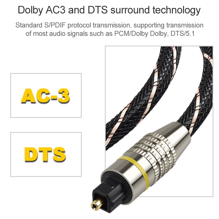 EMK Square Port to Round Port Set-top Box Digital Audio Optical Fiber Connecting Cable