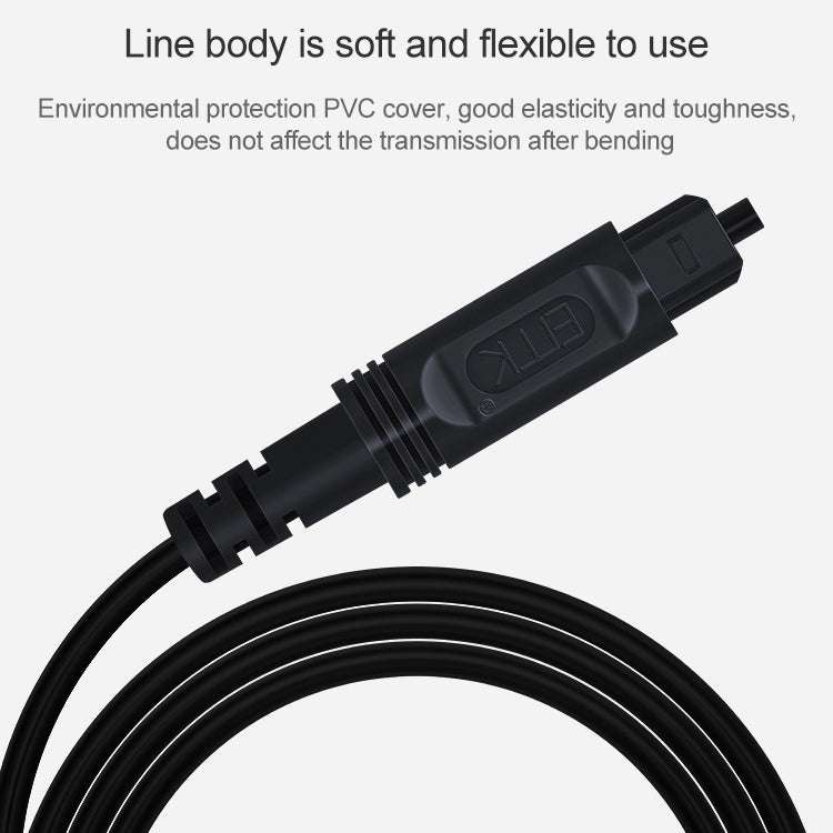 EMK Square Port to Square Port Digital Audio Speaker Optical Fiber Connecting Cable, Series 2