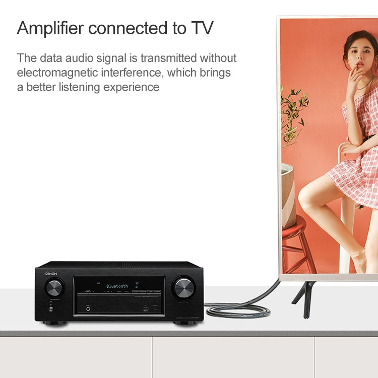 EMK Square Port to Square Port Digital Audio Speaker Optical Fiber Connecting Cable, Series 2