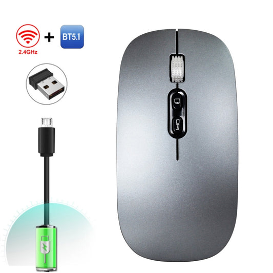 HXSJ M103 1600DPI Dual Mode 2.4GHz + Bluetooth 5.1 Wireless Rechargeable Mouse